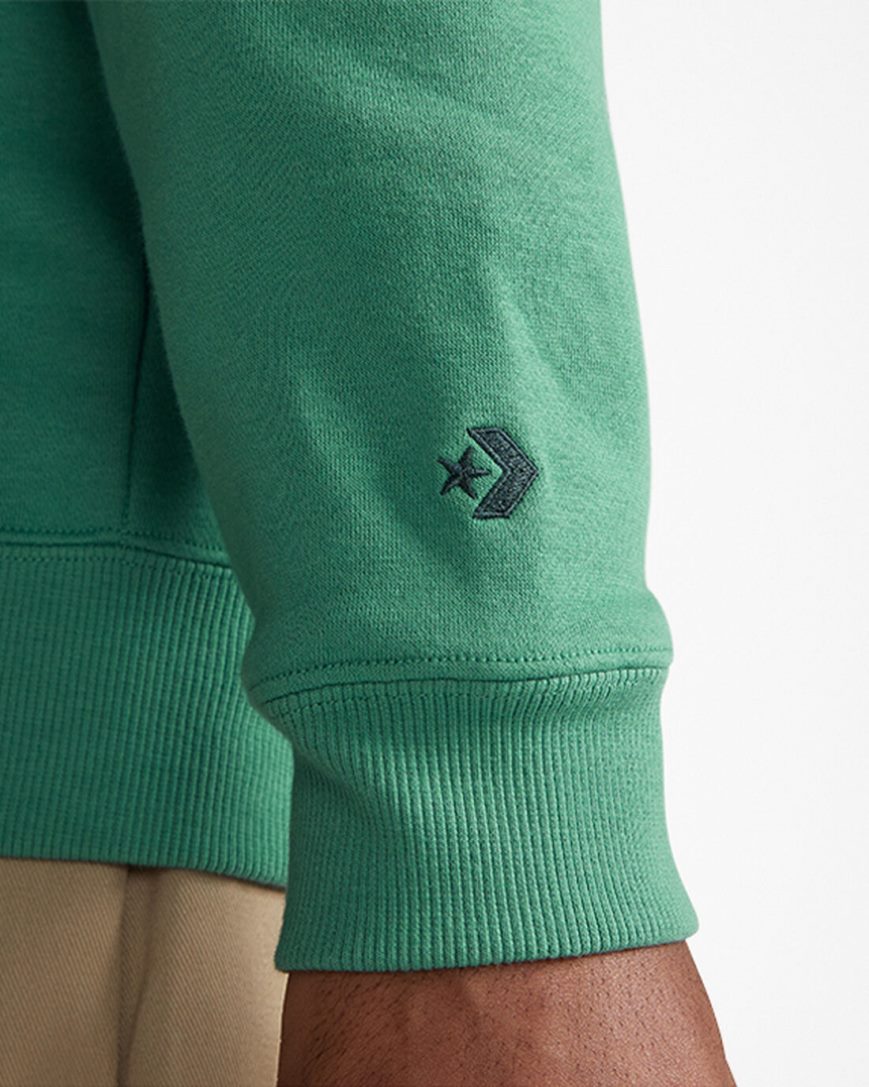 Pánské Mikiny S Kapucí Converse CONS Fleece Pullover Zelene | CZ CPOE01